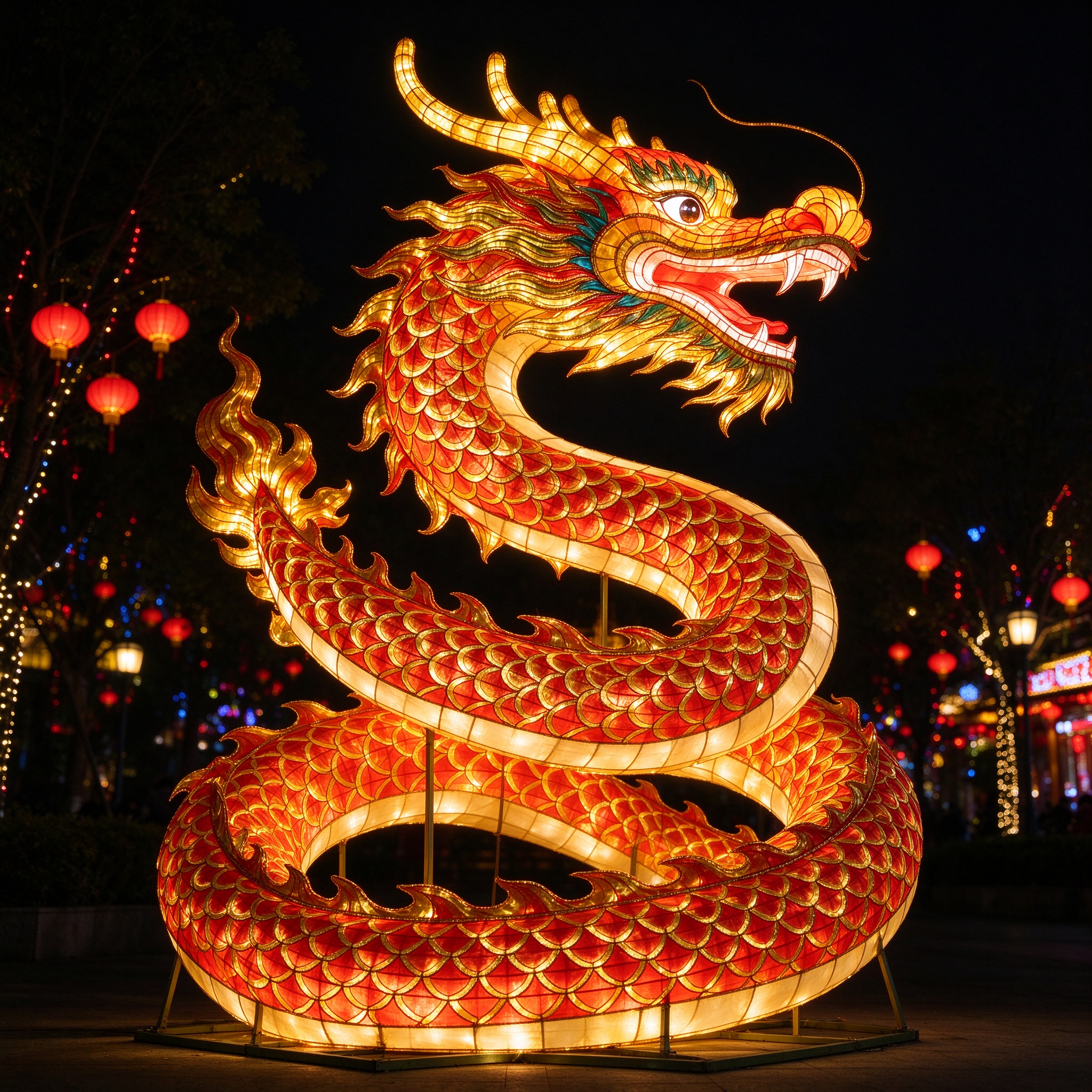 Coiled Dragon Lantern — Dragon Lanterns