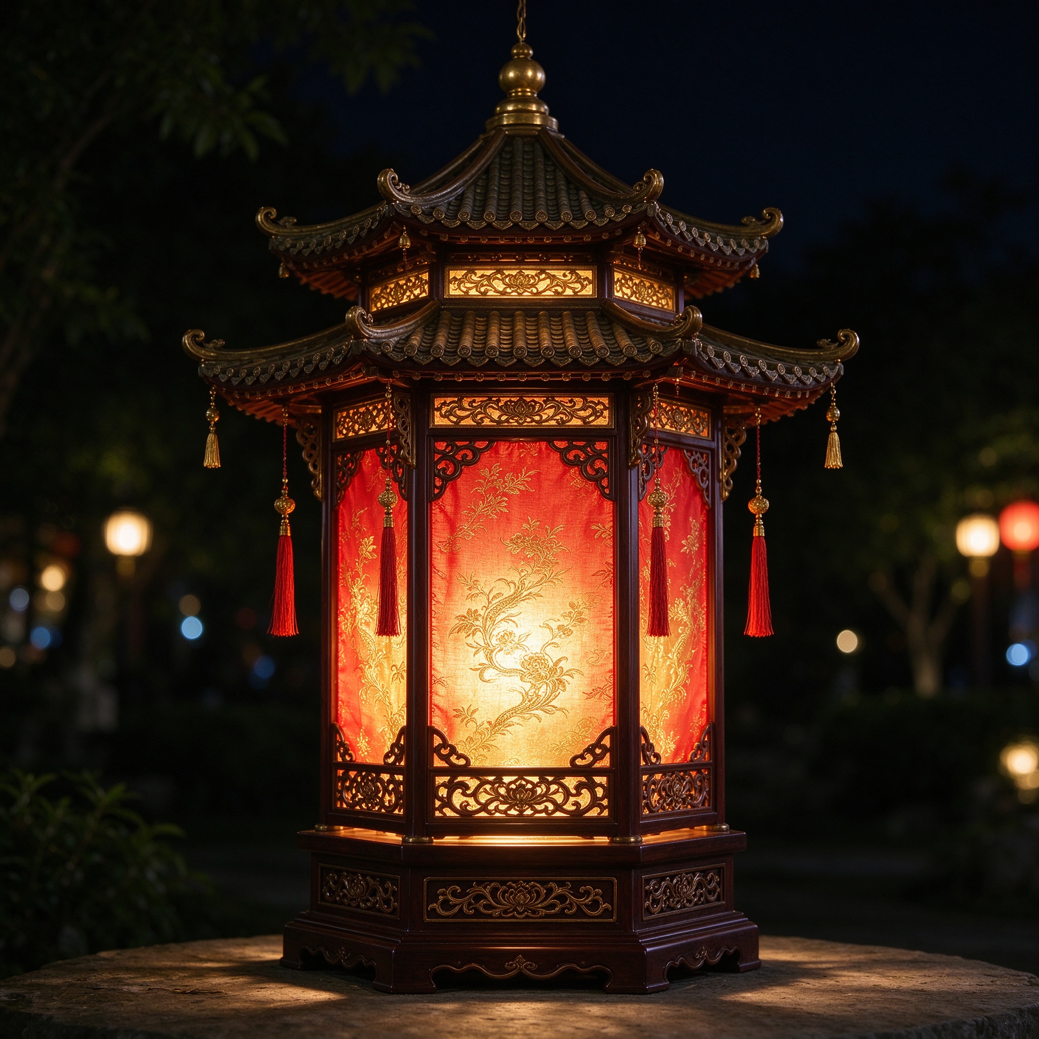 Hexagonal Pavilion Lantern — Traditional Lanterns
