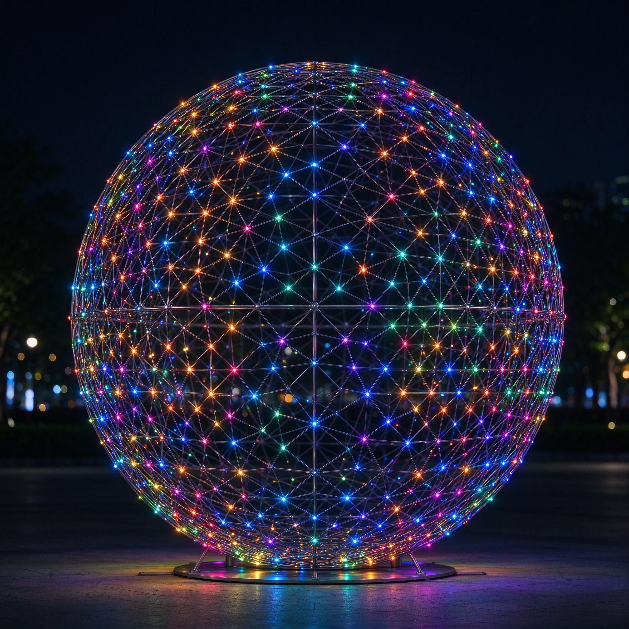 Geometric Sphere Light Sculpture — Light Sculptures