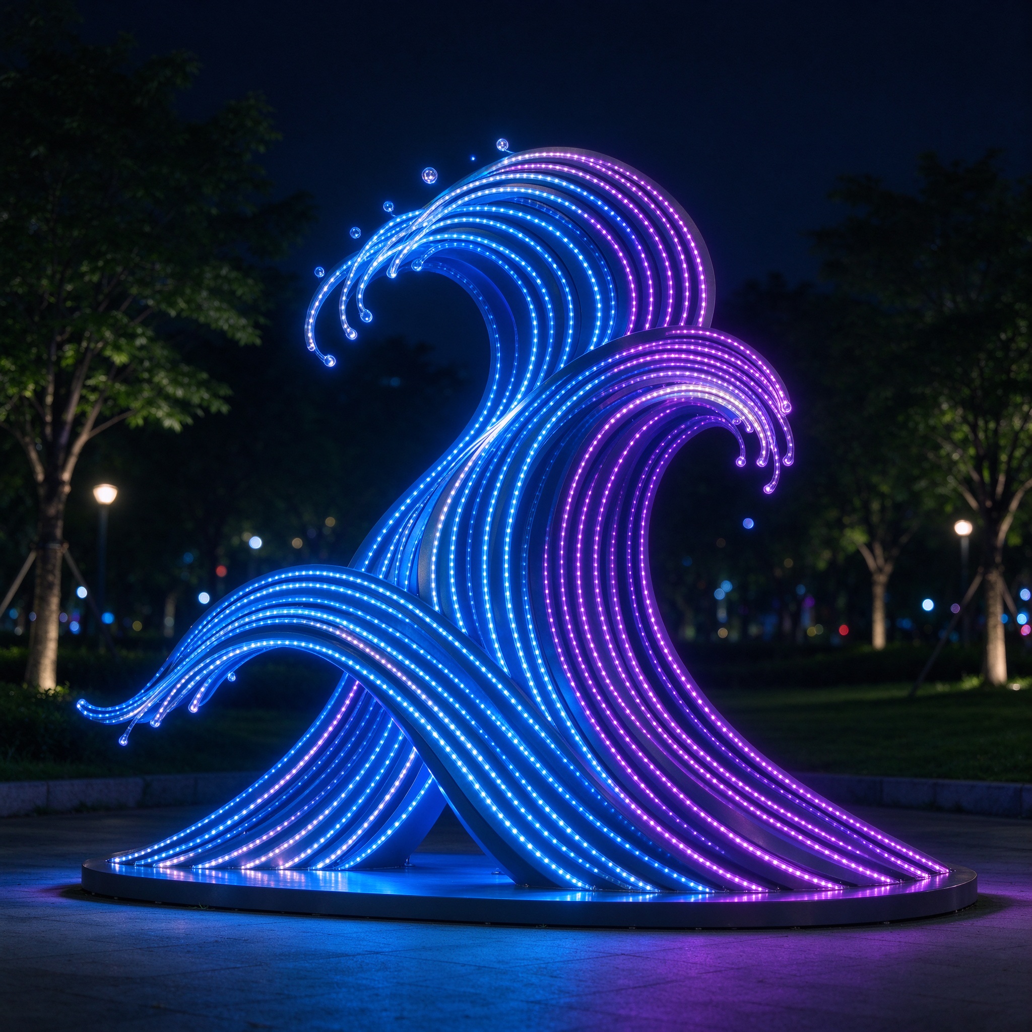 Abstract Wave Light Sculpture — Light Sculptures