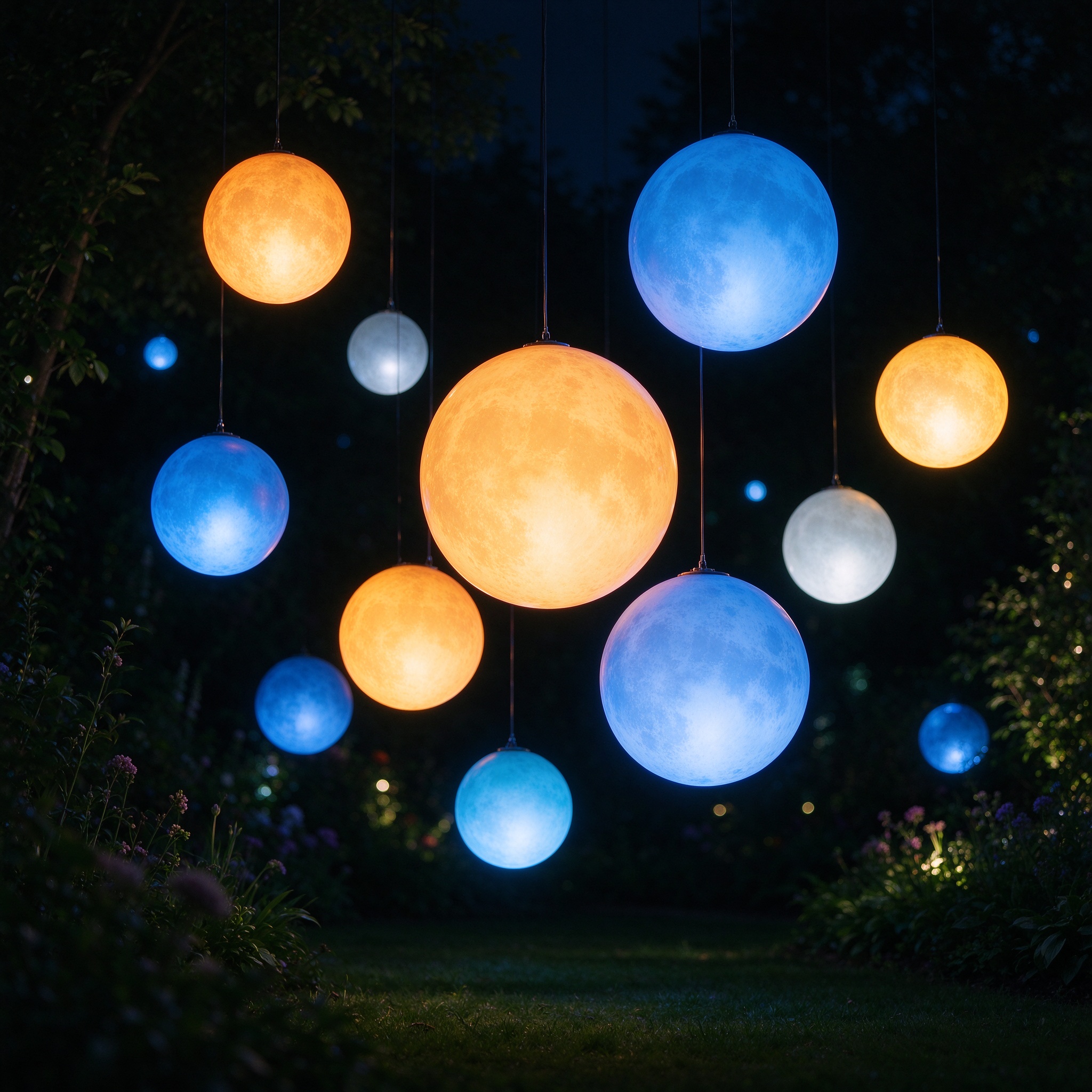 Floating Orbs Light Sculpture — Light Sculptures