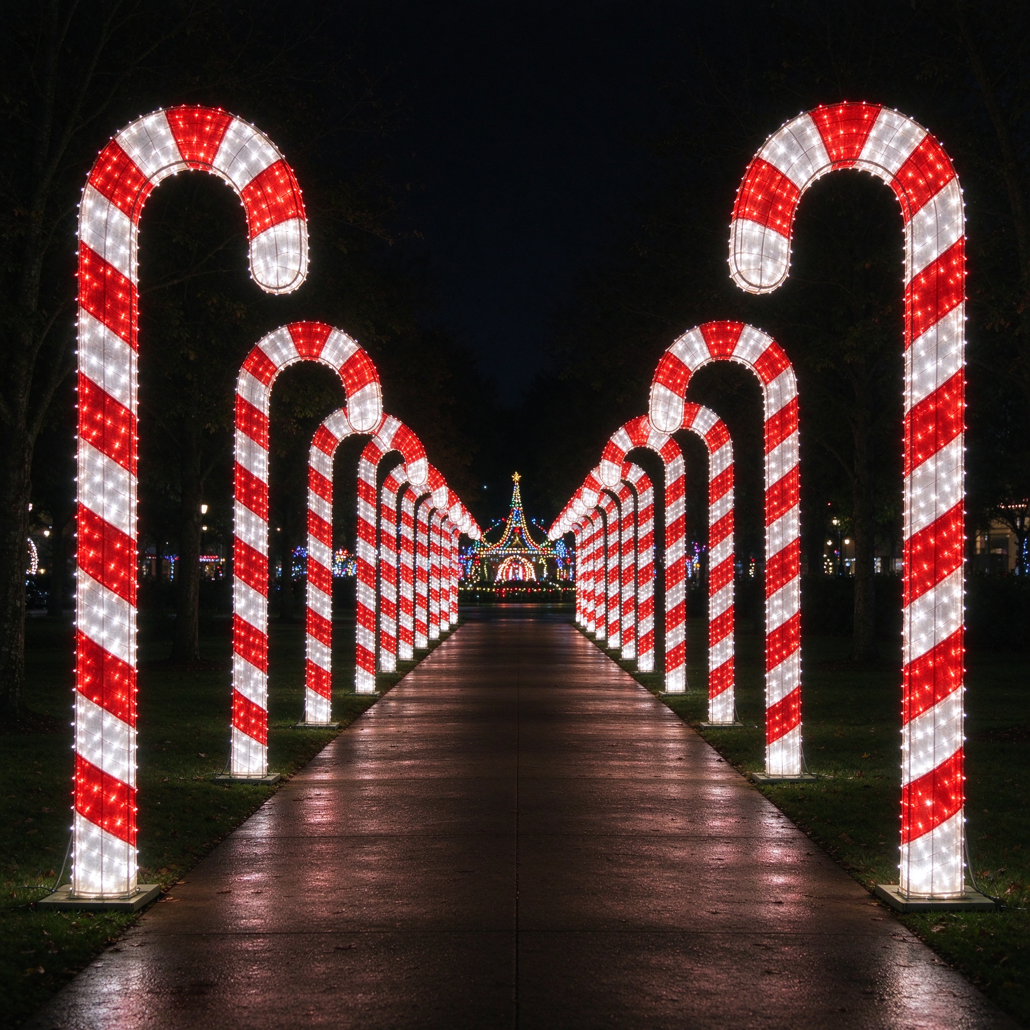 Candy Cane Path Lantern — Christmas Theme